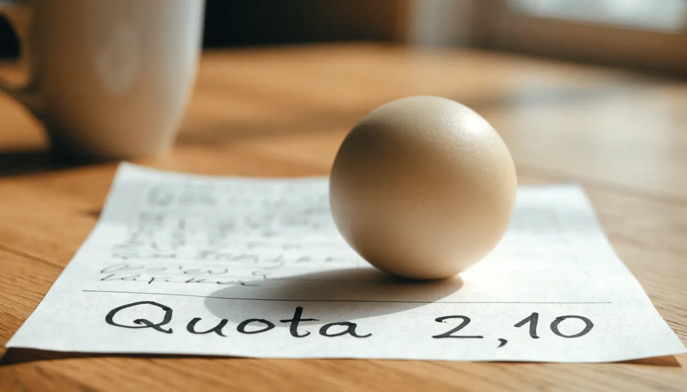 Un pallone da calcio appoggiato su una schedina bianca su un tavolo di legno, alla luce del giorno