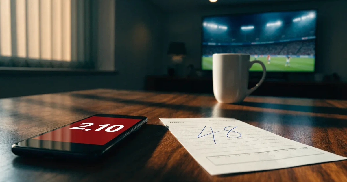 Un tabellone elettronico di uno stadio con il risultato a metà del secondo tempo, visto dalle tribune