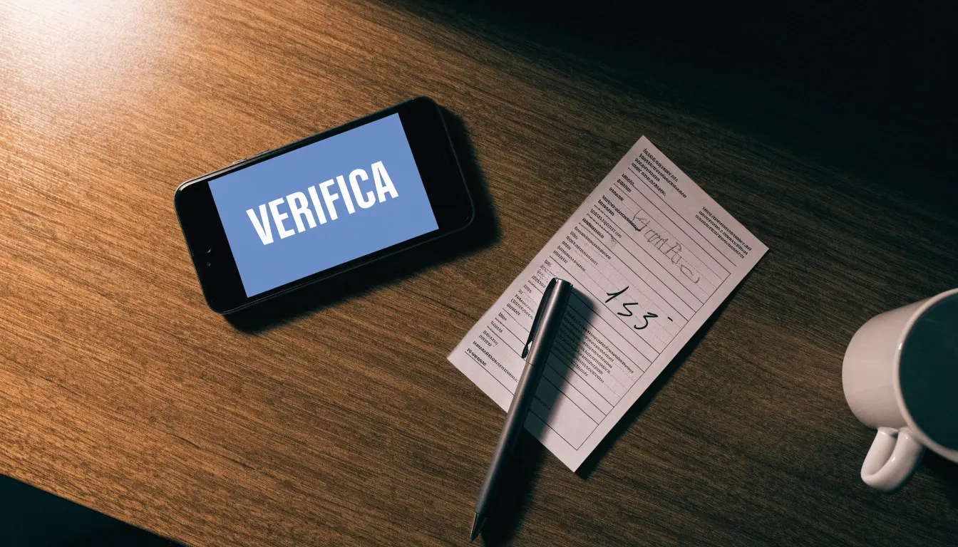 Un foglio di concessione in carta con un timbro rosso, appoggiato su una scrivania di legno accanto a una penna
