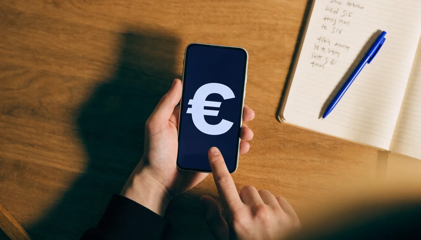 Un documento di identità appoggiato accanto a uno smartphone con un timer sullo schermo, su un tavolo da cucina